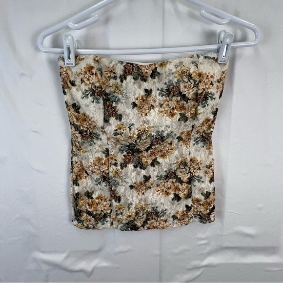 Body C Tops - Body C - Small - Women's Top - Lace - Brown White - Strapless - Padded